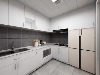现代风格135平米四居室厨房橱柜装修效果图