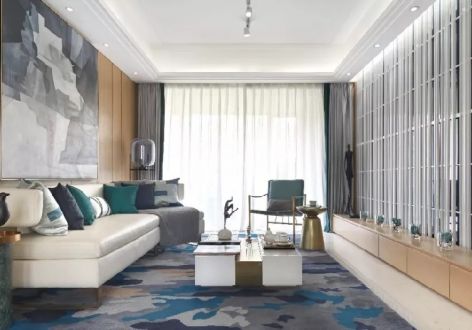 荣和悦澜山现代风格109平米四居室装修案例