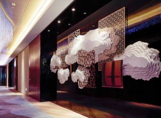 南宁高级酒店背景墙装修装饰效果图2023