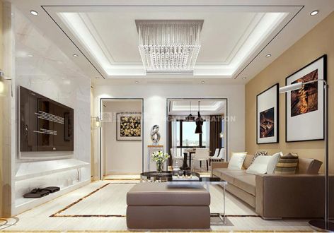 凤景湾现代风格120平米四居室装修案例
