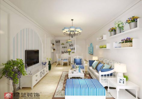 中海御湖熙岸地中海风格76平米二居室装修案例