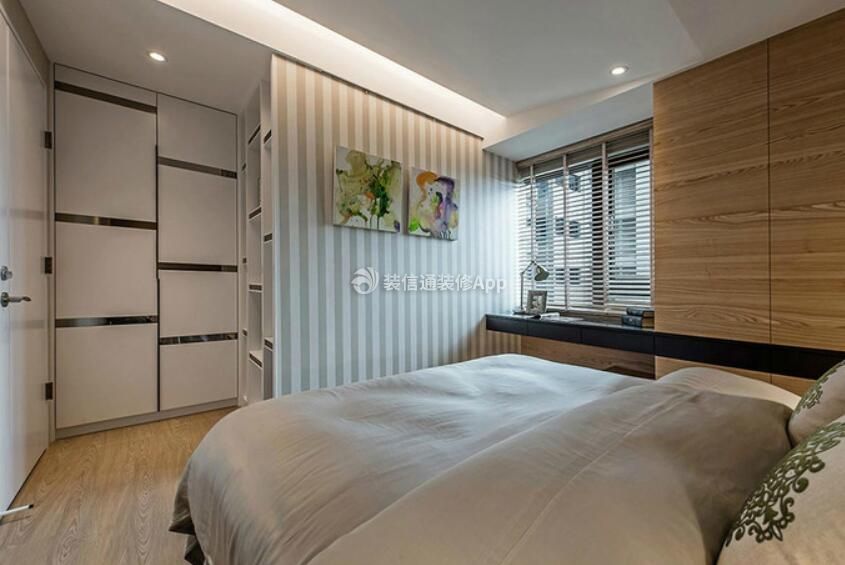 海口现代风格房子卧室装修实景图