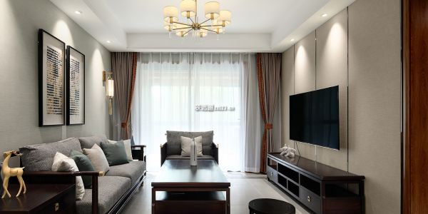  盛煌·南城国际123平米三居室中式风格装修案例