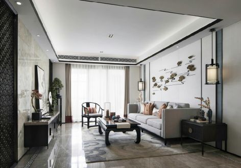 中海天府里中式风格125平米三居室装修案例