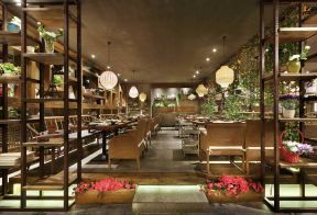 2023南宁主题餐厅室内隔断架装修设计