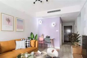 紫色沙发背景墙壁纸怎么装修