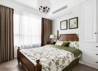南宁128平美式风格卧室实木床图片