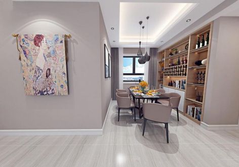 白桦林印象三居室装修现代简约风格案例欣赏
