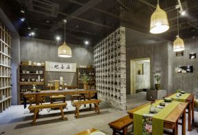 上海特色茶馆室内隔断装修图片2023