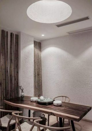 2023上海茶馆包间实木茶桌装修图片