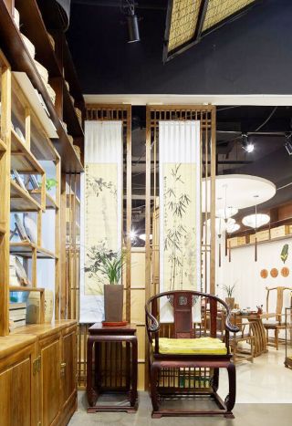 2023上海茶馆室内隔断设计装修图片
