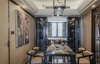 南宁中式风格室内饭厅装修效果图2023