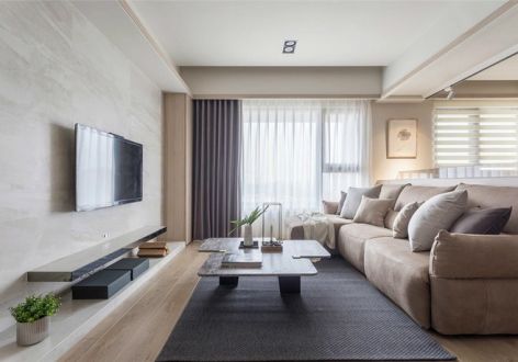 玫瑰花城三期现代三居室99平米装修案例