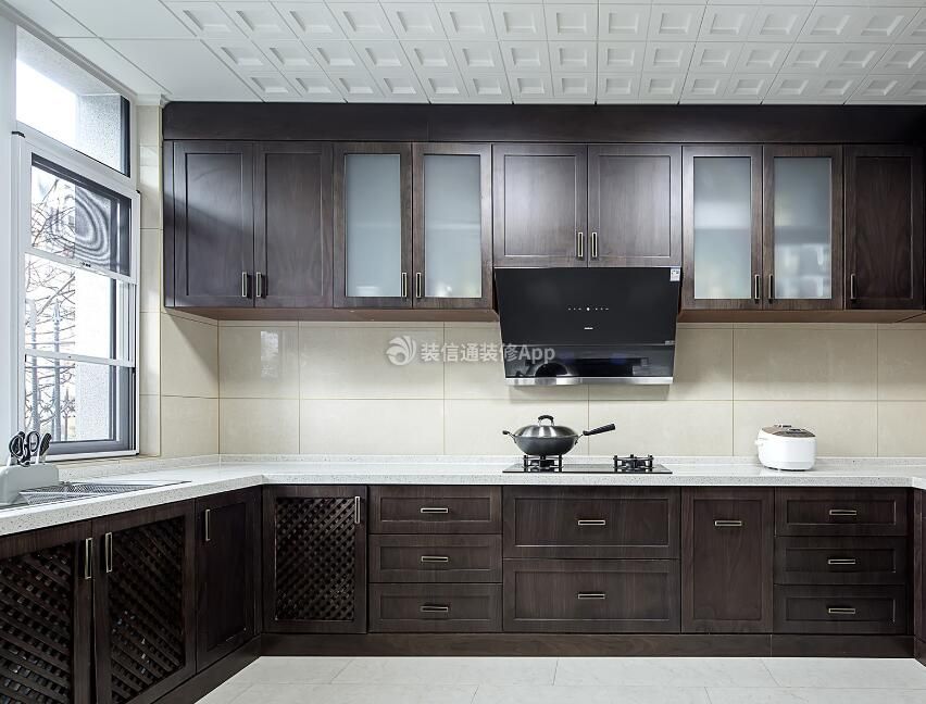 济南别墅厨房整体橱柜装修设计图2023