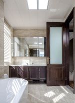 济南别墅浴室洗手台装修设计图片2023