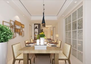 现代简约风格207平米二居室餐厅装修效果图