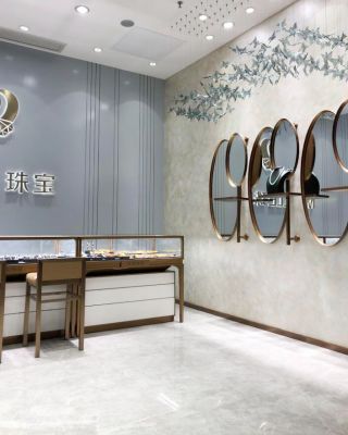 上海珠宝店室内背景墙装修设计赏析