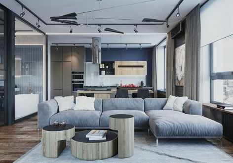富豪三里花城80平米工业风格两居室装修案例