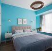 欧式新房卧室蓝色墙面装修效果图