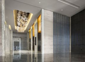 厦门现代风格高级酒店电梯厅装修图