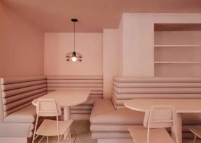 上海咖啡厅室内粉色系装修设计图片