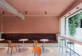 上海咖啡厅粉色墙面装修设计图片