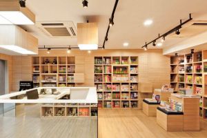【广州煜鑫建筑装饰】书店装修效果图 如何装修设计书店