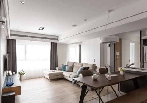 保利·天悦100平米现代风格三居室装修案例