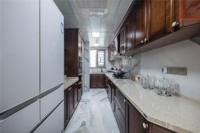 长方形厨房橱柜效果图 长方形厨房设计效果图 美式厨房装修图片 