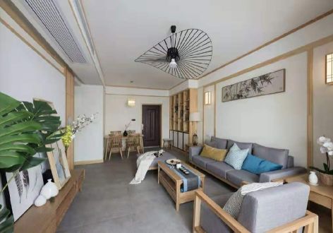 东方雅苑120平三居室日式风格装修案例