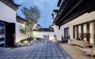武汉古典中式别墅庭院大门装修设计图