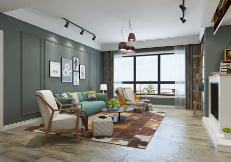 龙樾西城现代风格120平米四居室装修案例
