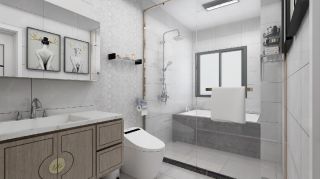 现代轻奢风格112平米三居室卫生间装修效果图