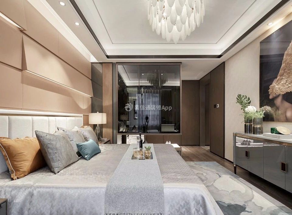 2023武汉现代风格样板房卧室设计图