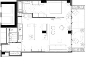 92㎡ 一室一厅，客厅、厨房这样设计空间更显大