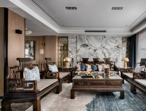 中式别墅客厅效果图 中式别墅客厅装修图片 实木沙发效果图大全 