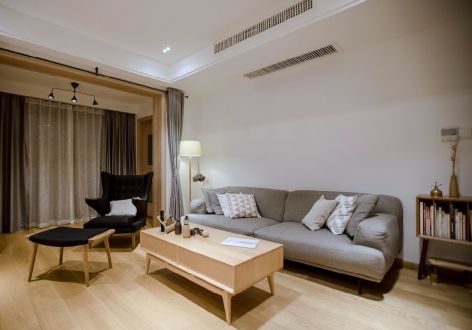 滨海·橙里两室两厅日式风格118平米装修设计案例