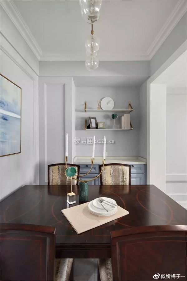 【昆明德雕装饰】159㎡美式轻奢,清爽华丽的空间,稳重也能很休闲