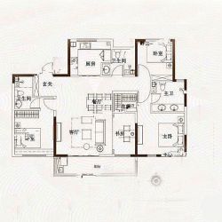 E2户型 4室2厅3卫 约140平米