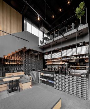 武汉工业风格咖啡店整体装修设计