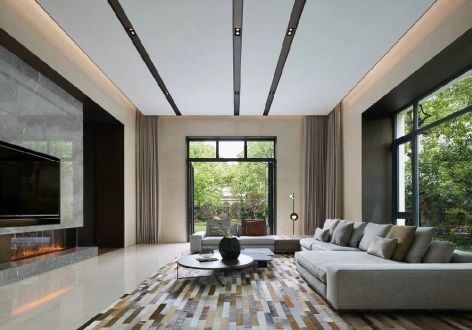 泰禾福州院子现代风格别墅370平米装修设计案例