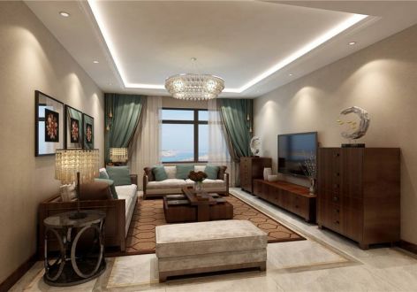 领秀慧谷现代风格90平米二居室装修案例