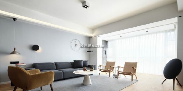 名城紫金轩120平米极简风二居室装修设计案例