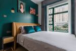 上海两室一厅卧室绿色墙面装修设计图