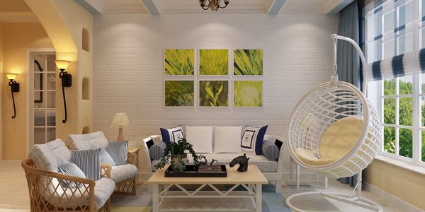 光华壹号花园地中海风格三居室装修效果图案例