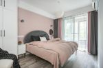 武汉55平小户型公寓卧室粉色壁纸装修图片