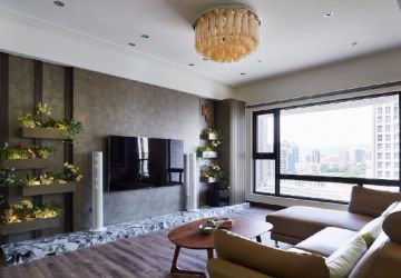 隆基泰和铂悦山现代风格40平米二居室装修案例