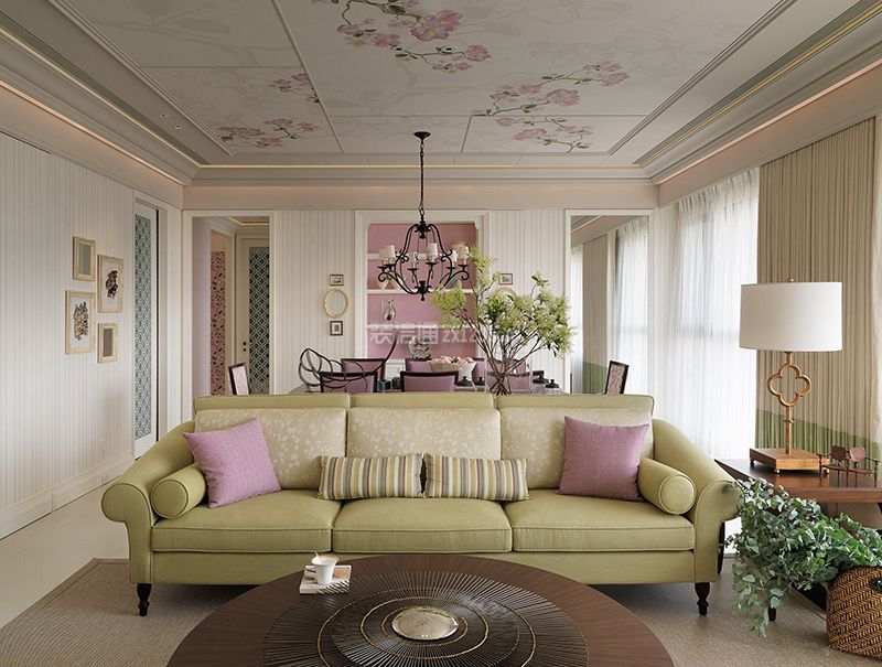 美式风格客厅沙发 美式风格客厅吊顶图片