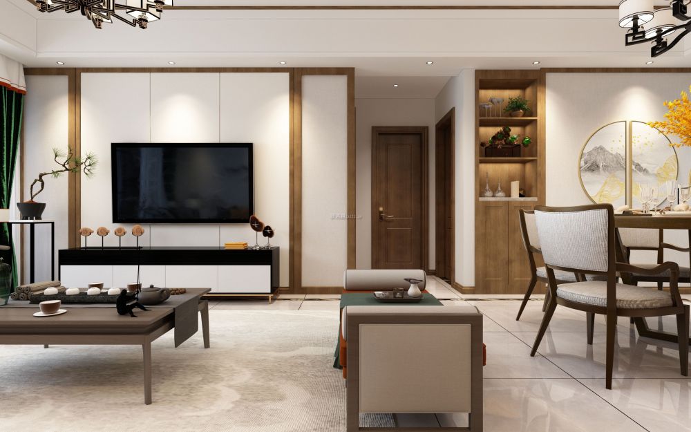 梵悦里新中式风格三居室145平装修设计案例