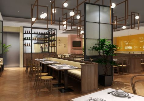 餐饮店现代风格200平米装修效果图案例